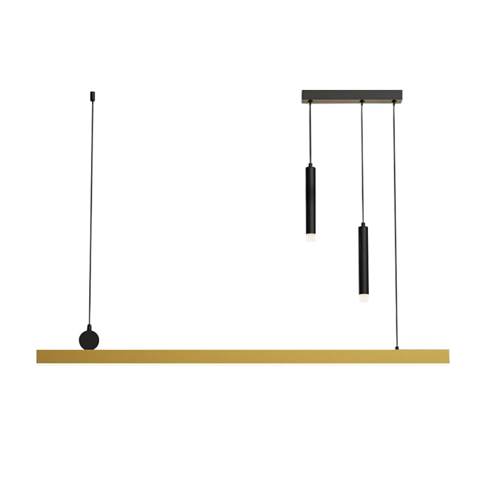 Lustre linéaire à LED or et suspension minimaliste pour table