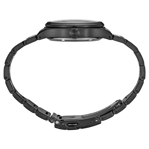 Seiko Heren zwarte wijzerplaat roestvrij stalen band automatisch horloge - Afbeelding 4