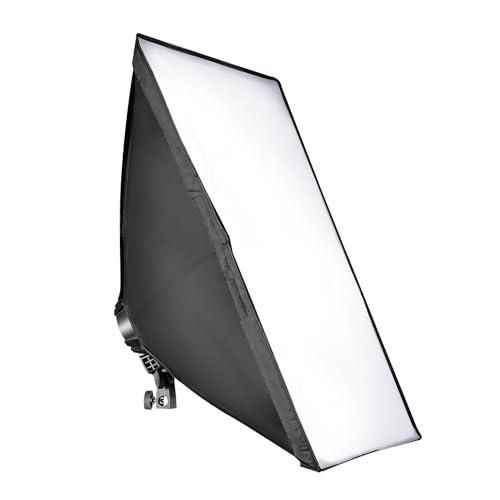 Walimex pro Octagon Softbox 50x70cm inkl. 4 Stück 35W Daylight LED (5.000K), passendem Diffusor & Tasche, CRI 90+, neigbar um ca. 135°, ideal für Fotografie und Video