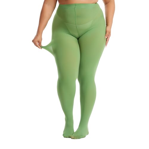 Image of Frola Plus Size Tights for Women Semi Opaque Control Top High Waist Stockings 60 Denier Women's Pantyhose 2X 3X 4X 5X