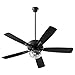 Quorum 14525-59 Ovation - 5 Blade Patio Ceiling Fan with Light Kit-17.75 Inches Tall and 52 Inches Wide, Finish Color: Matte Black
