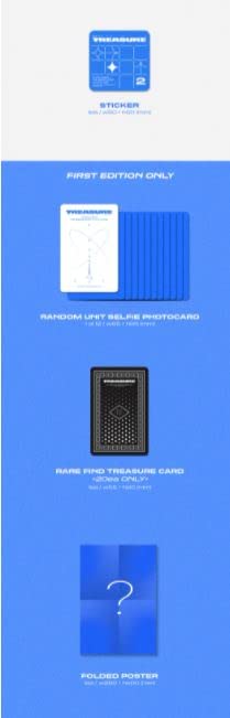 Miniatura 6 de TREASURE The Second Step  Chapter One 1st Mini Album PhotoBook Version A-Blue Cover 150p PhotoBook+2p Selfie PhotoCard+1p PostCard+1p