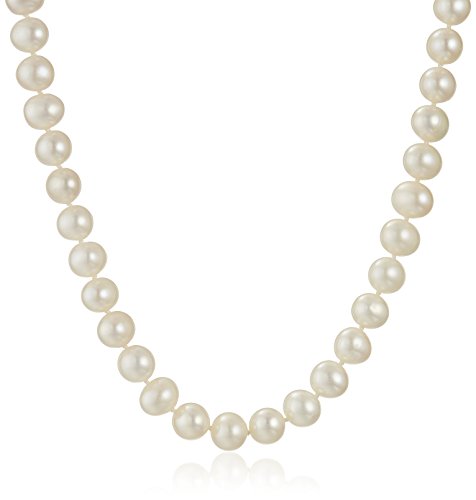 Amazon Collection 14k Gold AA-Quality Freshwater Cultured Pearl Strand Necklace, 16-60