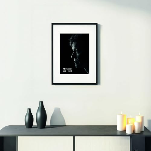 DEHA Design Trauerrahmen, 21 x 29,7 cm (A4), Aluminium, Silber, mit Passepartout 13x18, Portraitrahmen zum Auftstellen und Aufhängen im Hoch- & Querformat, Echtglas, Memoria