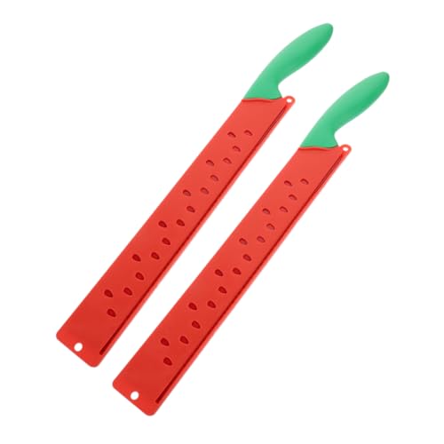 SOLUSTRE Set of 2 Watermelon Cutters Serrated Bread Cake Knife Stainless Steel Fruit Slicer Melon Slicer Tool for Kitchen