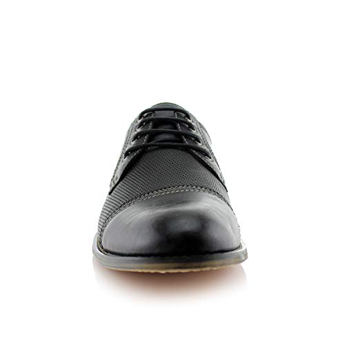 Image of Ferro Aldo Men's Modern Cap-Toe Derby Collection | Statement Dress Shoes in Floral, Woven, & Classic Styles