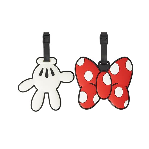 2 Pcs Set Cartoon Silicone Travel Luggage Baggage Identification Labels ID Tag, Cute Luggage Tags for Bag Suitcase Plane Cruise Ships with Belt Strap