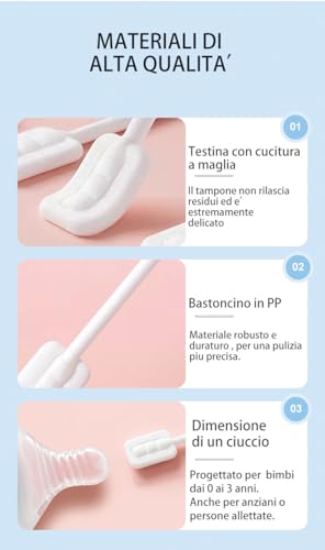 La Fluss 30 Pezzi Spazzolino Monouso Sterilizzati per Bambini e Neonati Pulizia lingua denti e gengive impacchettati singolarmente bastoncini pulizia cavo orale