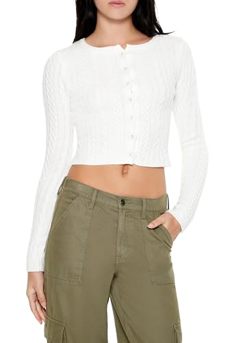 Forever 21 Women's Cable Knit Cardigan Sweater