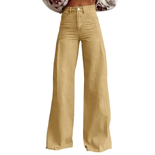 Pantalones vaqueros extralargos para mujer, pantalones rectos de cintura alta, pantalones casuales, holgados, pantalones de deporte holgados, pantalones deportivos con pliegues en la cintura