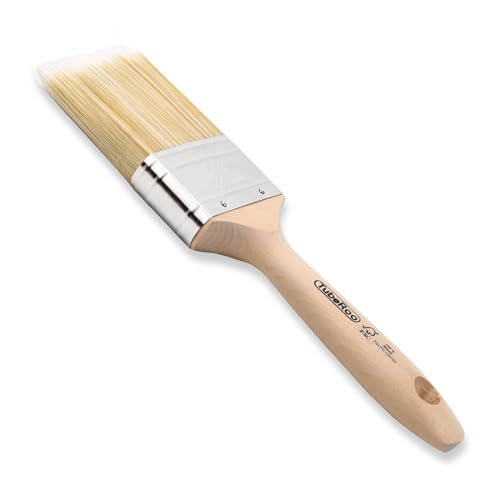 TubeRoo Lackierpinsel 62 mm großer Pinsel, Flächenstreicher - Premium Lackpinsel für Lacke, Holz-Öl & Wand-Farbe - Lasurpinsel für Holz-Lasur - Profi Malerpinsel - Flachpinsel mit feiner Spitze