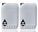 2 x 25L Plastic JERRY CAN for Water & Chemicals Storage Container – UN Certified Food Grade Stackable with Tamper-Evident Cap, Ideal for Outdoor Camping Emergency and Industrial Use