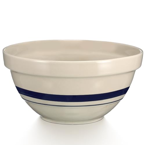Tazón para mezclar vintage de cerámica 10 pulgadas azul y blanco miniatura 1