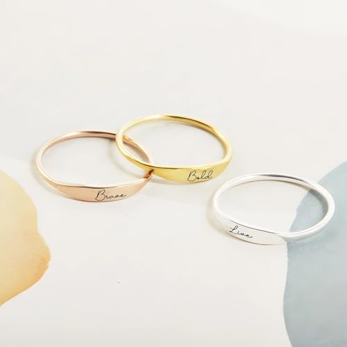 Personalized Name Ring for Women Mother's Day Custom Gift Engraved Mom Stacking Dainty Ring Matching Friend Bridesmaids Promise Grandma Jewelry Gift3