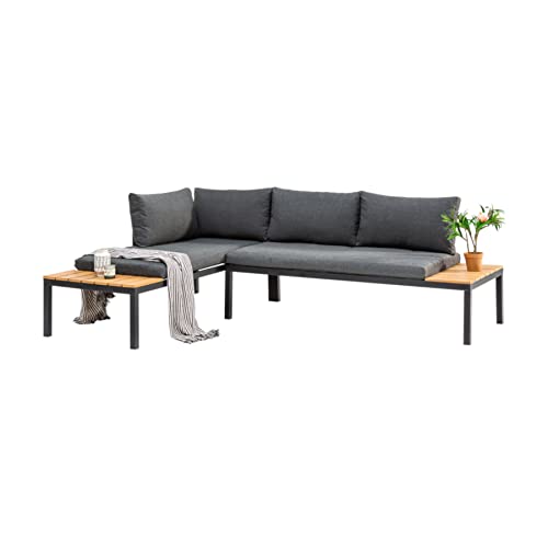 Riess Ambiente Große Garten Sitzgruppe Orlando Lounge 170cm anthrazit Loungemöbel Gartenmöbel inkl. Kissen Gartensitzgruppe Gartenliege