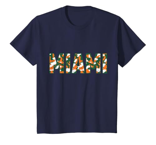 Miami Camo T-Shirt, Youth, Navy Blue, 4T
