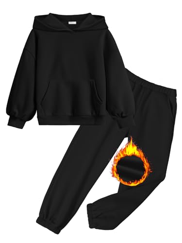 Arshinet Girls 2 Piece Outfits Hoodie Sweatsuit Sets Oversized Sweatshirt and Baggy Fall Fashion Sweatpant with Pockets2