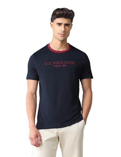 Image of U.S. Polo ASSN. Brand Printed Cotton T-Shirts for Men - Half Sleeves Mens Casual T Shirts