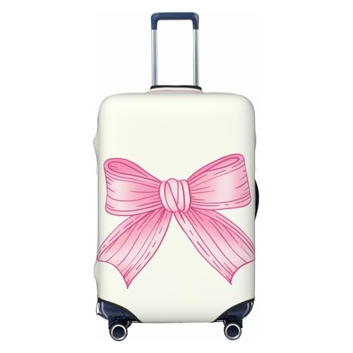 Pink Card With A Bow Girly Minimalist Elastic Travel Luggage Covers Dustproof Scratch-Resistant Suitcase Protector Fit 22-24 Inch