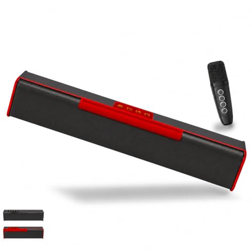 Image of Rock Light S580 Wireless Soundbar Speaker with Wireless Mic, 20W Powerful Sound, Bluetooth Connectivity, FM Radio, TF Card, USB & AUX Support for Home, TV, Mobile & Parties.