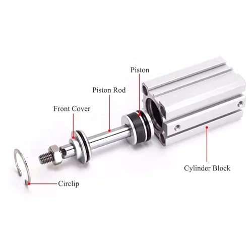 Vérin pneumatique compact SDA 20mm pour espaces réduits et robotique - 4