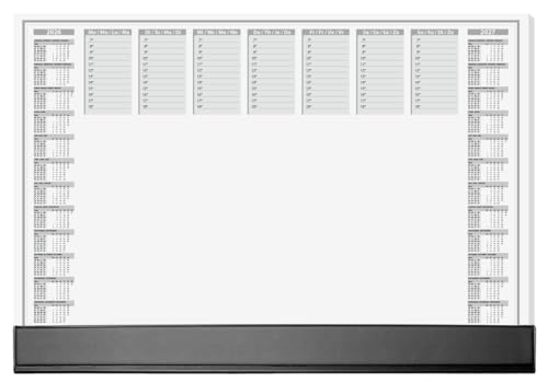 SIGEL H6365 Papier-Schreibtischunterlage mit Schutzleiste DIN A2, Kalender 2026 2027, 40 Blatt, Schreibunterlage aus nachhaltigem Papier