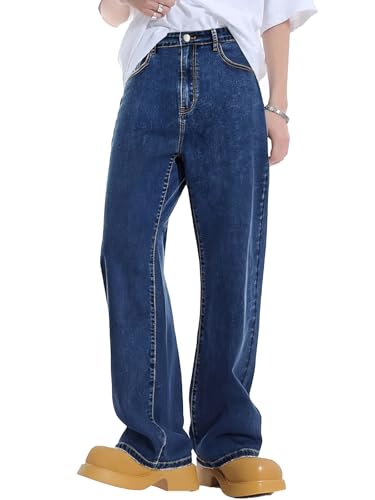 Men's Baggy Jeans Wide Leg Y2K Vintage Denim Pants Loose Fit Hip Hop Trousers Streetwear