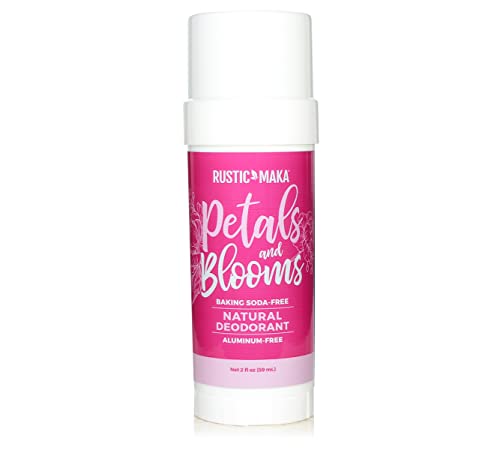 Rustic MAKA Natural Deodorant, Petals and Blooms, (Aluminum Free, Paraben Free, No Baking Soda Deodorant for Women) Magnesium, Vegan, Cruelty-Free