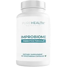 PUREHEALTH Research Improbiome - Prebiotic Fiber - Natural Support for Healthy Gut Prebiotics - Digestive Nutritional Supplements - with Jerusalem Artichoke, Apple Pectin & More - 90 Capsules