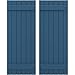 Ekena Millwork ARW101BB621X55HBH Americraft Six 2 Exterior Real Wood Joined Board-n-Batten Shutters (Per Pair), 21"W x 55"H, Sojourn Blue