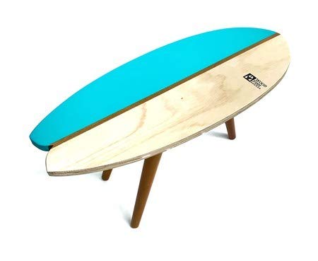 Mesa de Centro Longarina Verde-água/Madeira