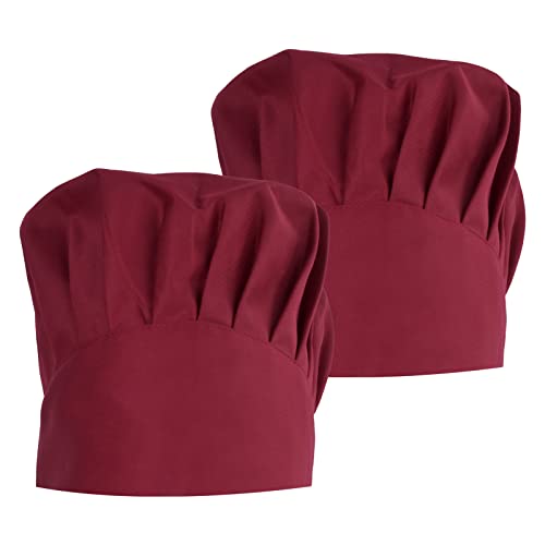 【Comodo e Traspirante】: il cappello da chef è realizzato in cotone poliestere di alta qualità. Morbido, delicato sulla pelle, resistente e traspirante. Può isolare efficacemente l'odore di fuliggine e mantenere i capelli sani.
