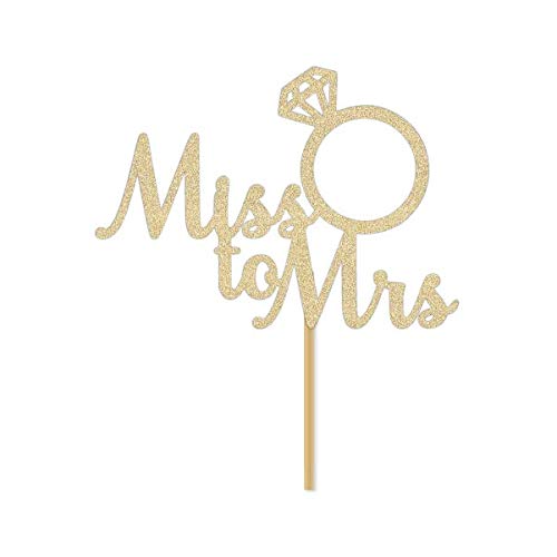 Amazon Com Bridal Shower Decorations Gold Miss To Mrs Cake Topper Wedding Shower Decoration Handmade Products