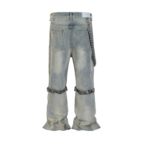 Men’s Washed Denim Jeans, Retro Street Style, Loose Fit, High Street Wide Leg Casual Jeans3