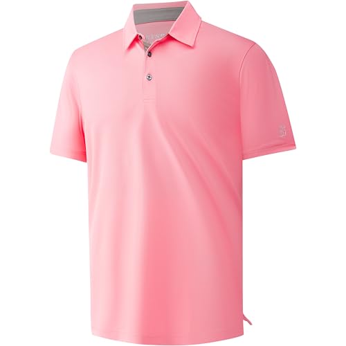 Image of Mens Golf Shirt Short Sleeve Moisture Wicking Dry Fit Performance Solid Pique Collared Golf Polo Shirts for Men