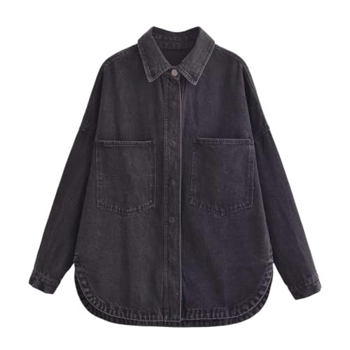 Ooikoifa Oversized Denim Jacket Oversized Denim Jacket Women Lightweight Breatable