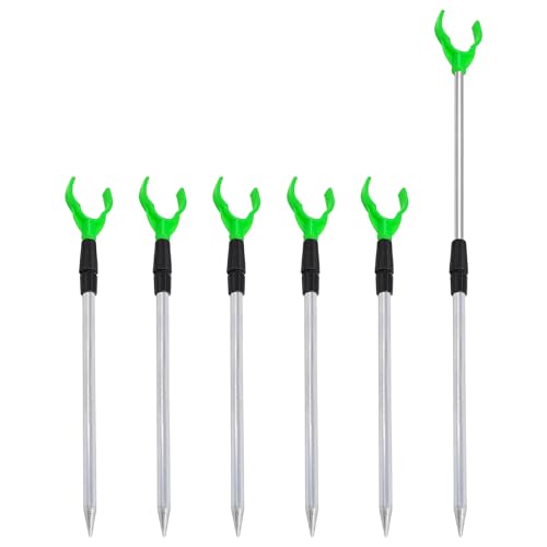 Supports de canne à pêche télescopiques PORFOYO de 35 à 50 cm réglables avec encoche lot de 6