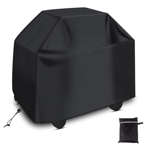 Diboniur Funda para Barbacoa Resistente a la Intemperie, 210D Oxford, Funda Impermeable para Barbacoa (147 x 61 x 117 cm), Color Negro