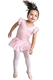 Capezio Girls Flutter Sleeve Dress, Pink, Small