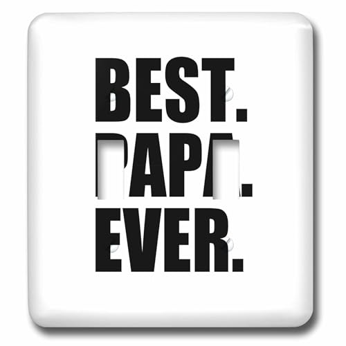 Interrupteur double bascule noir texte Best Papa Ever décoration - 2