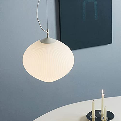 Chandelier en verre orchidée japonaise en verre soufflé strié blanc