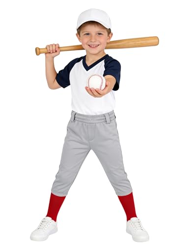 QBK 2T/3T/4T/5T to Youth Toddler Boys Knicker Baseball Pants Girl Softball Pants Kids Tee Ball Pants (Light Grey 4T)
