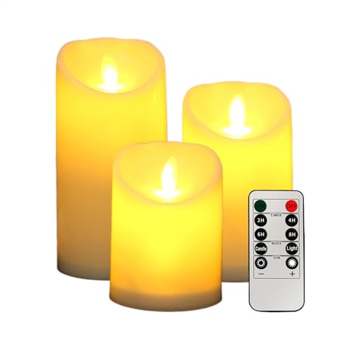 Velas de sin llama para evitar manchas de cera juego de 3 velas LED seguras sin fuego a pilas