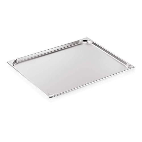 WAS 7621 020 Serie 76 Chromnickelstahl Gastronormbehälter mit Stapelrand, 2/1 GN, 5L, 650mm x 530mm x 20mm