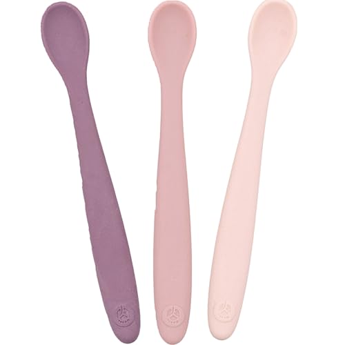 Image of WeeSprout Silicone Baby Spoons - First Stage Infant Feeding Utensils With Soft-Tip, Bendable Kitchenware for Parent & Self-Feeding, Ultra-Durable, Dishwasher Safe, Travel Case, Set of 3
