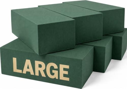 FLOFARE Pack of 6, Dry and Wet Floral Foam Blocks for Fresh and Artificial Flowers, Each (7.8” L x 3.5” W x 2.4” H), for Wedding, Birthdays, Home, Office, and Garden Decorations