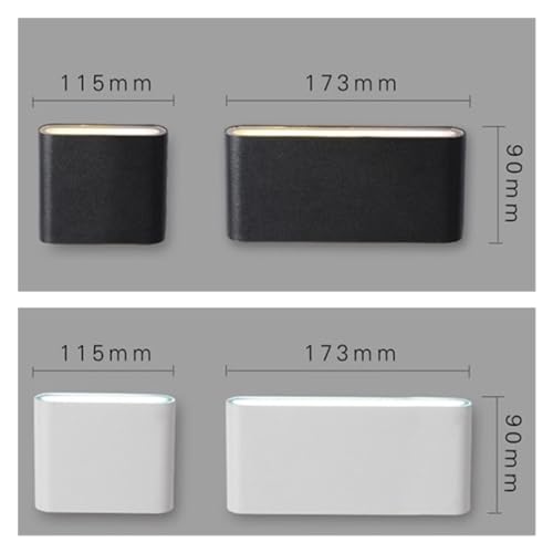Aplique de pared exterior LED 12W IP65 de aluminio blanco con doble iluminación arriba y abajo 2