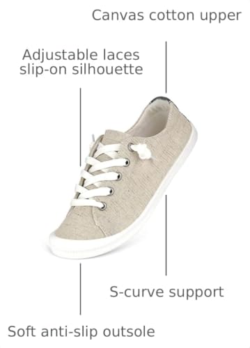Image of Hxlber Women's Low Top Sneaker - Round Toe Comfort Casual Canvas Shoes Fashion Sneakers for Walking for Women
