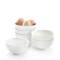 AntoKueh 4.5in Ceramic Bowls, 12OZ 400ml Small Cereal Porcelain Bowls Set of 6 for Dessert, Rice, Jello, Pudding, Yogurt, Condiments, Dishwasher & Microwave Safe, White