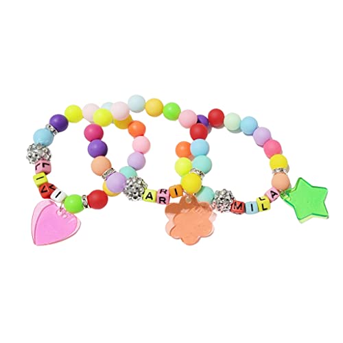 Colorful Personalized Girls Name Bracelet, Stretchy,Charm Bracelet, Party Favors, OOAK, Custom, Handmade Beaded Jewelry